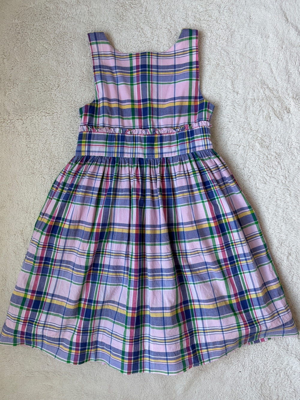 Ralph Lauren Girls' Pink Plaid Cotton Sundress Size 6X